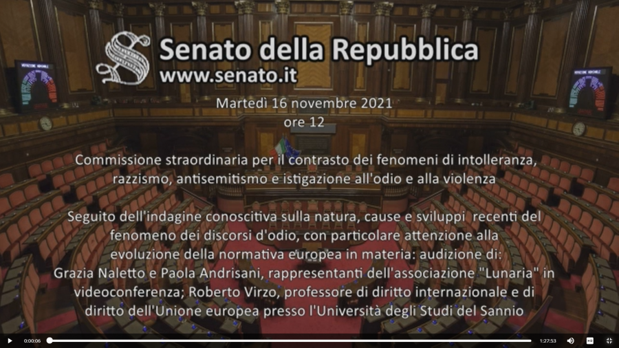 senato audizione lunaria discorsi d'odio