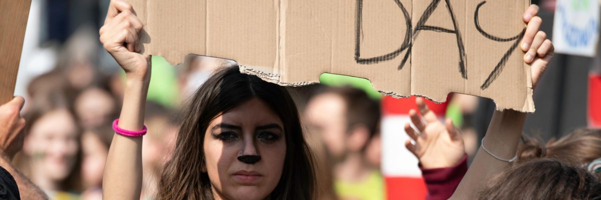Una manifestante