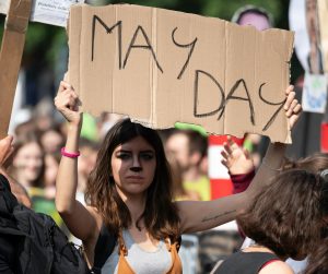 Una manifestante